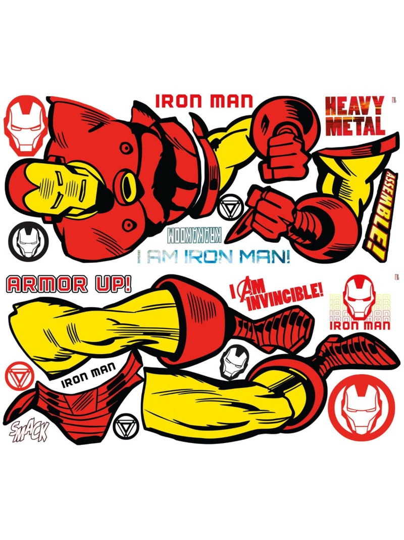 Stickers Géant Iron Man Comics Marvel Rouge - Kiabi