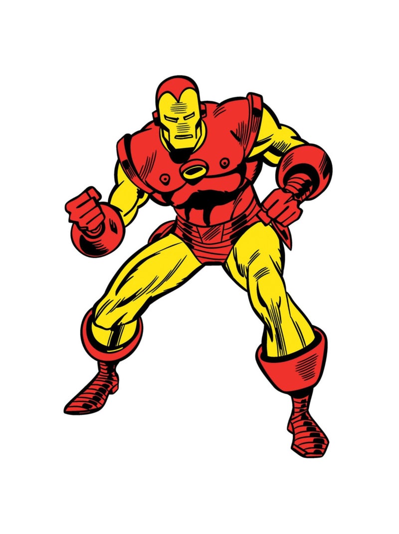 Stickers Géant Iron Man Comics Marvel Rouge - Kiabi