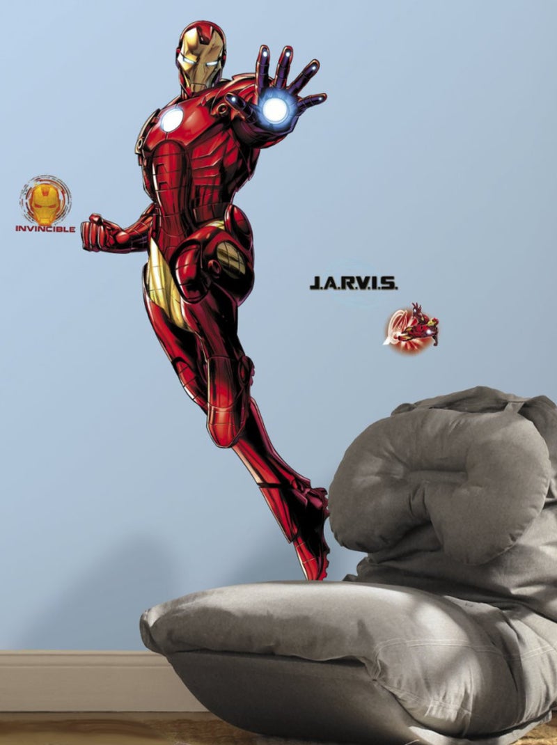 Stickers géant Iron Man Marvel H 130 CM Rouge - Kiabi