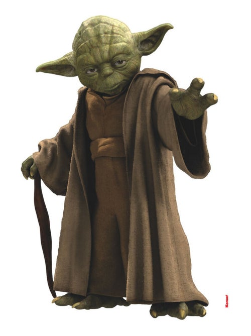Stickers géant Jedi Yoda Star Wars vue devant meuble rouge - Kiabi
