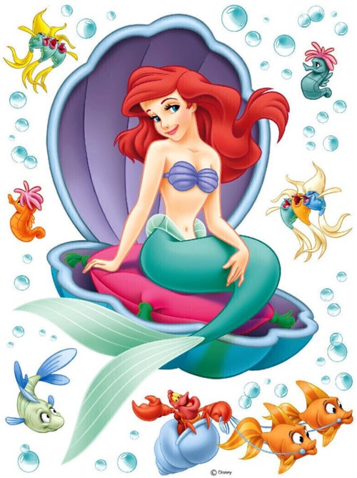 Stickers géant la Petite Sirène et coquillage Disney - Kiabi
