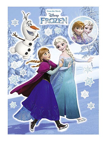 Stickers géant La Reine des Neiges Disney Anna et Elsa 50 x 70 cm
