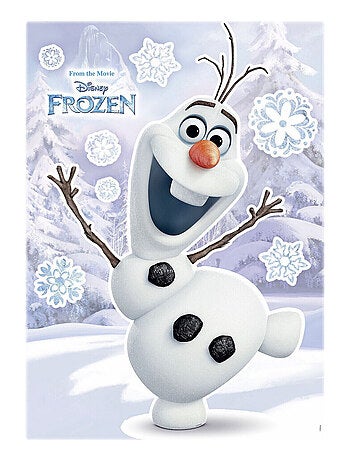 Stickers géant La Reine des Neiges Disney Olaf qui sourit 50 x 70 cm