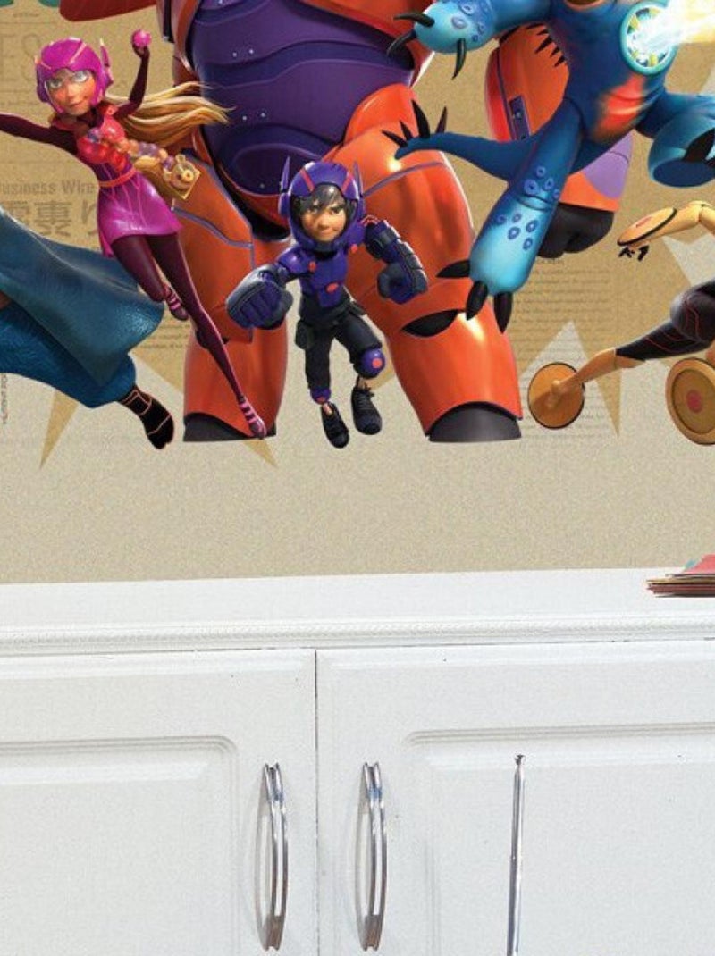 Stickers géant Les Nouveaux Heros Disney Rouge - Kiabi