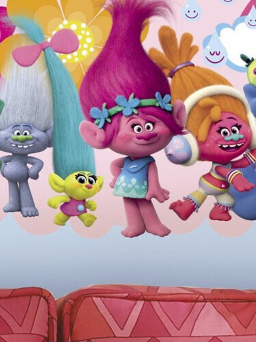 Stickers géant Les Trolls Love 41x98 - Kiabi