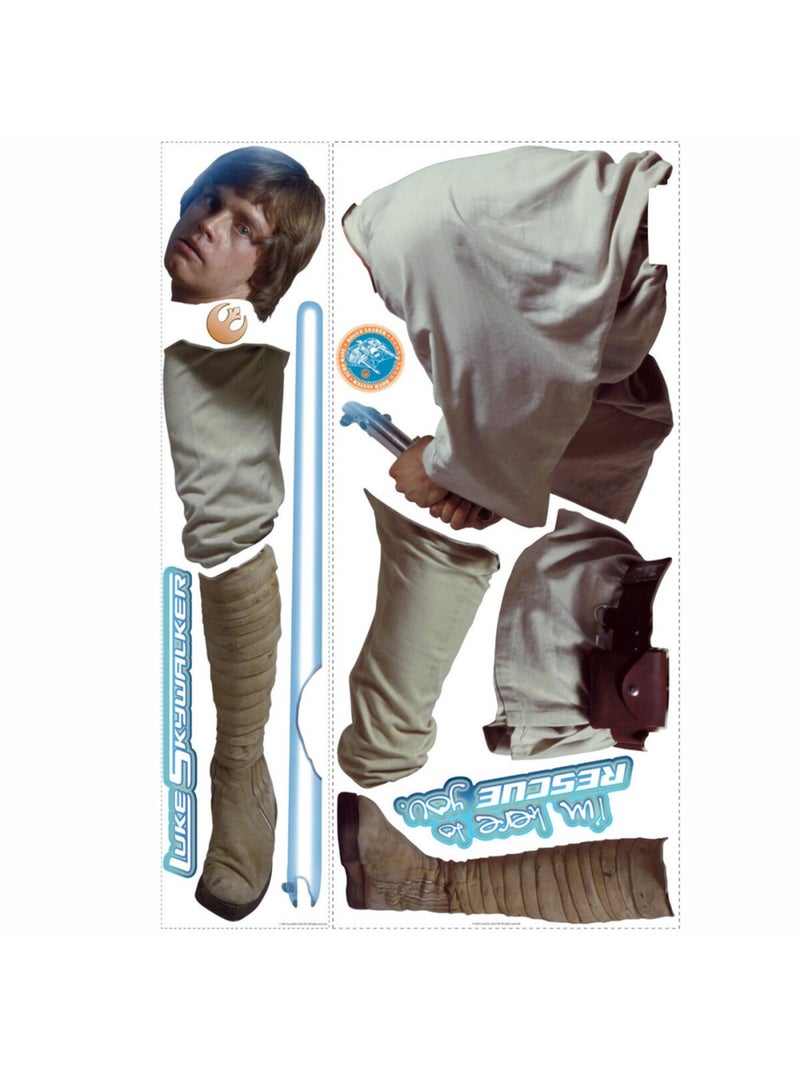 Stickers Géant Luke Skywalker Star Wars Bleu - Kiabi