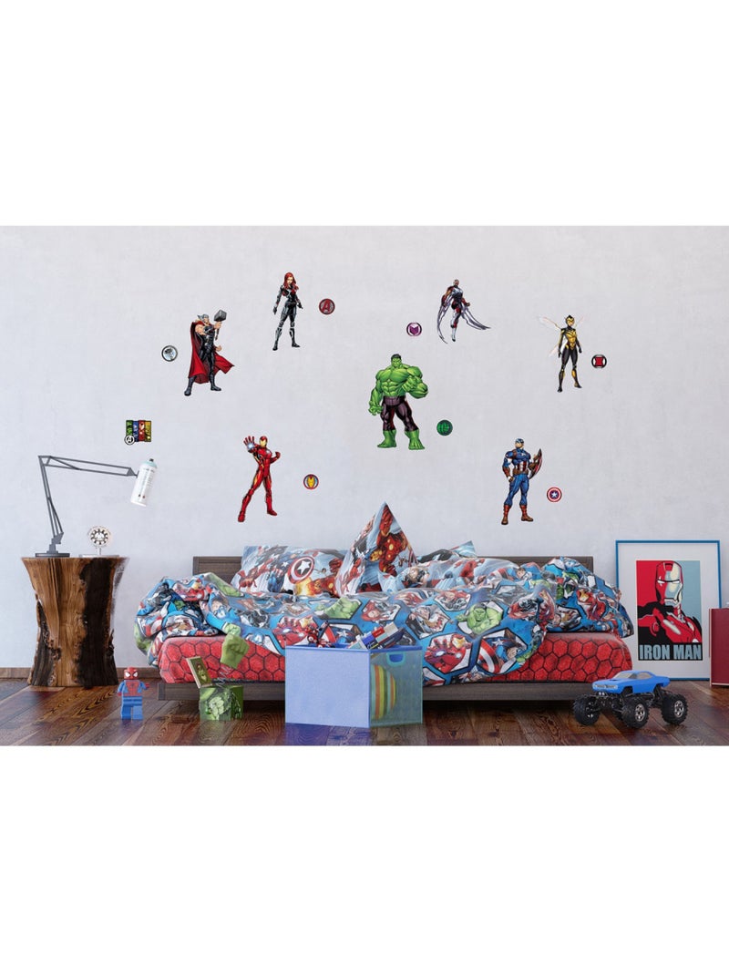 Stickers Géant Marvel Avengers 7 personnages - Planche de 65 CM x 85 CM Multicolore - Kiabi