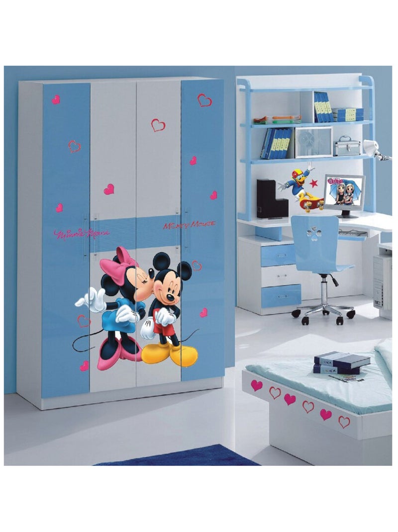 Stickers géant Mickey et Minnie Disney Multicolore - Kiabi
