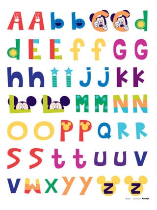 Stickers géant Mickey Mouse Alphabet Disney