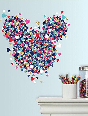Stickers Géant Mickey Mouse coeur Disney 43X44 Cm