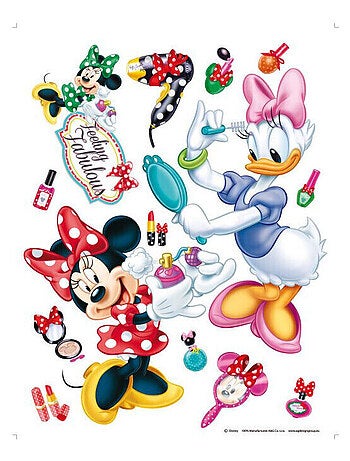 Stickers géant Minnie et Daisy Make Up Disney
