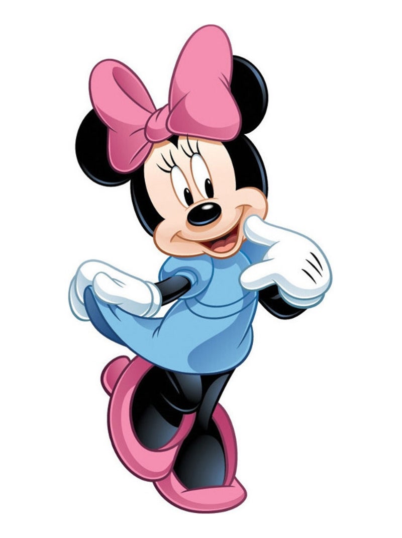 Stickers géant Minnie Mouse & Fleurs Disney Rose - Kiabi
