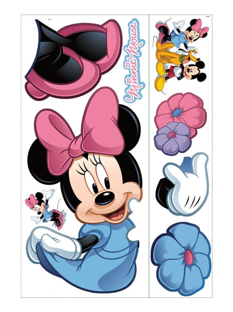 Stickers géant Minnie Mouse & Fleurs Disney Rose - Kiabi
