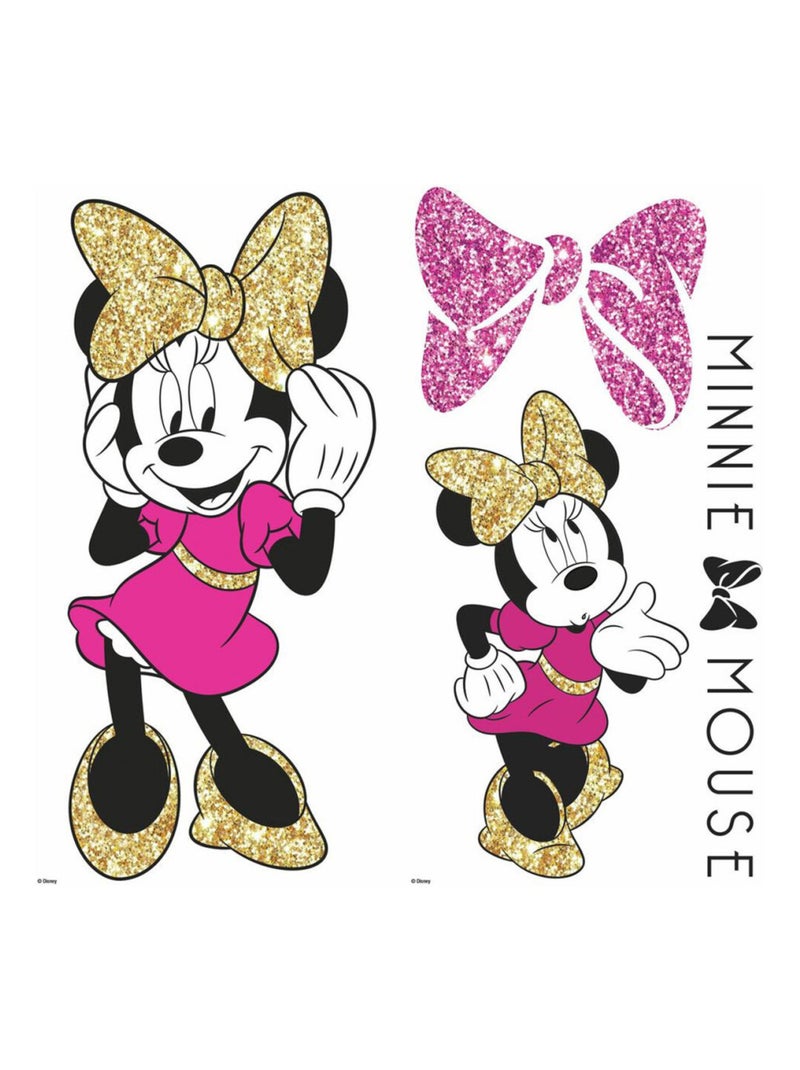 Stickers géant Minnie Mouse Glitter Disney 23x44cm Rose - Kiabi