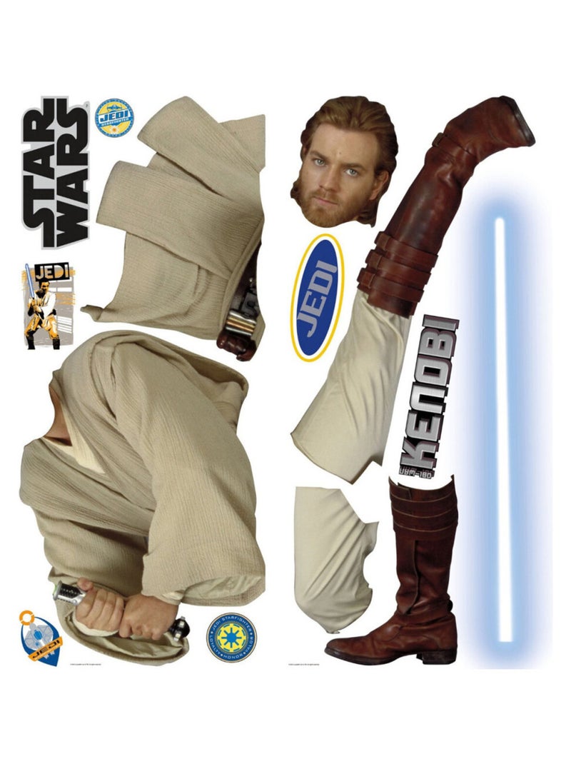 Stickers Géant Obi Wan Kenobi (Ewan Mcgregor) Star Wars Marron - Kiabi