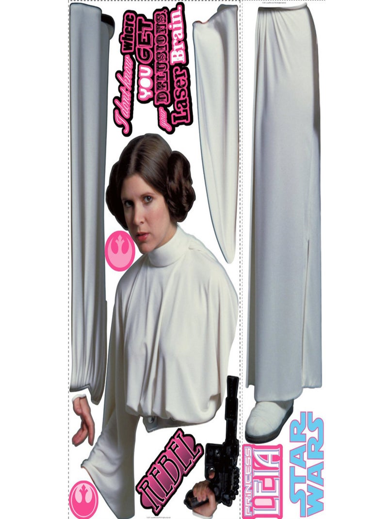 Stickers Géant Princesse Leia Star Wars Blanc - Kiabi