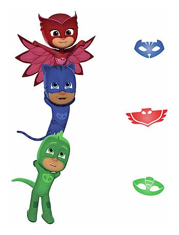 Stickers géant Pyjamasques avec Yoyo, Bibou et Gluglu