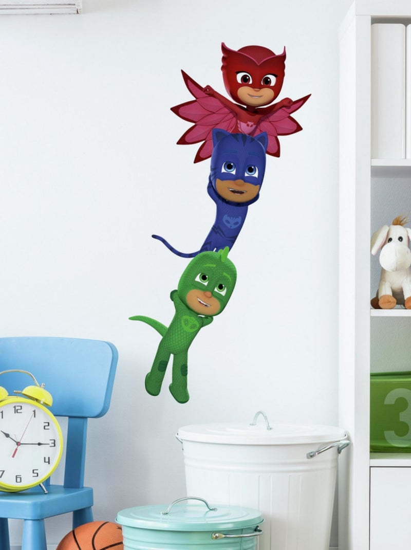 Stickers géant Pyjamasques avec Yoyo, Bibou et Gluglu Multicolore - Kiabi