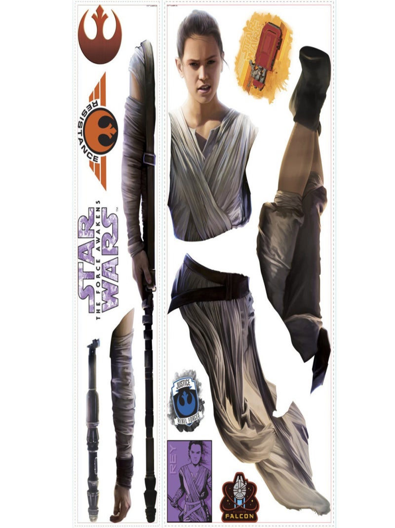 Stickers Géant Rey Star Wars Beige - Kiabi