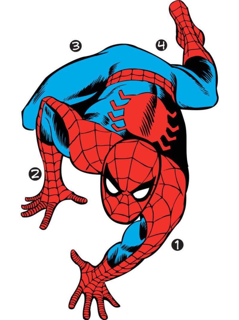 Stickers Géant Spiderman Comics Marvel - 53x86cm Rouge - Kiabi