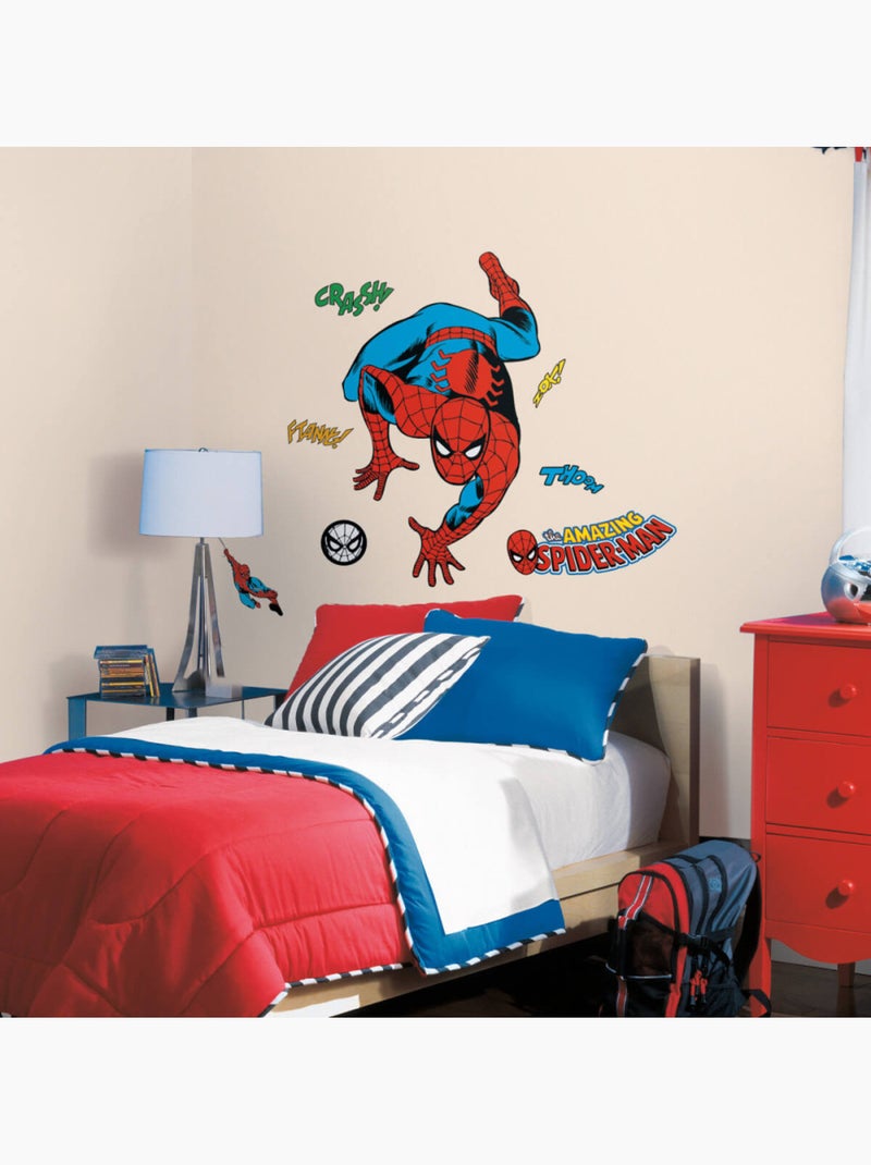Stickers Géant Spiderman Comics Marvel - 53x86cm Rouge - Kiabi