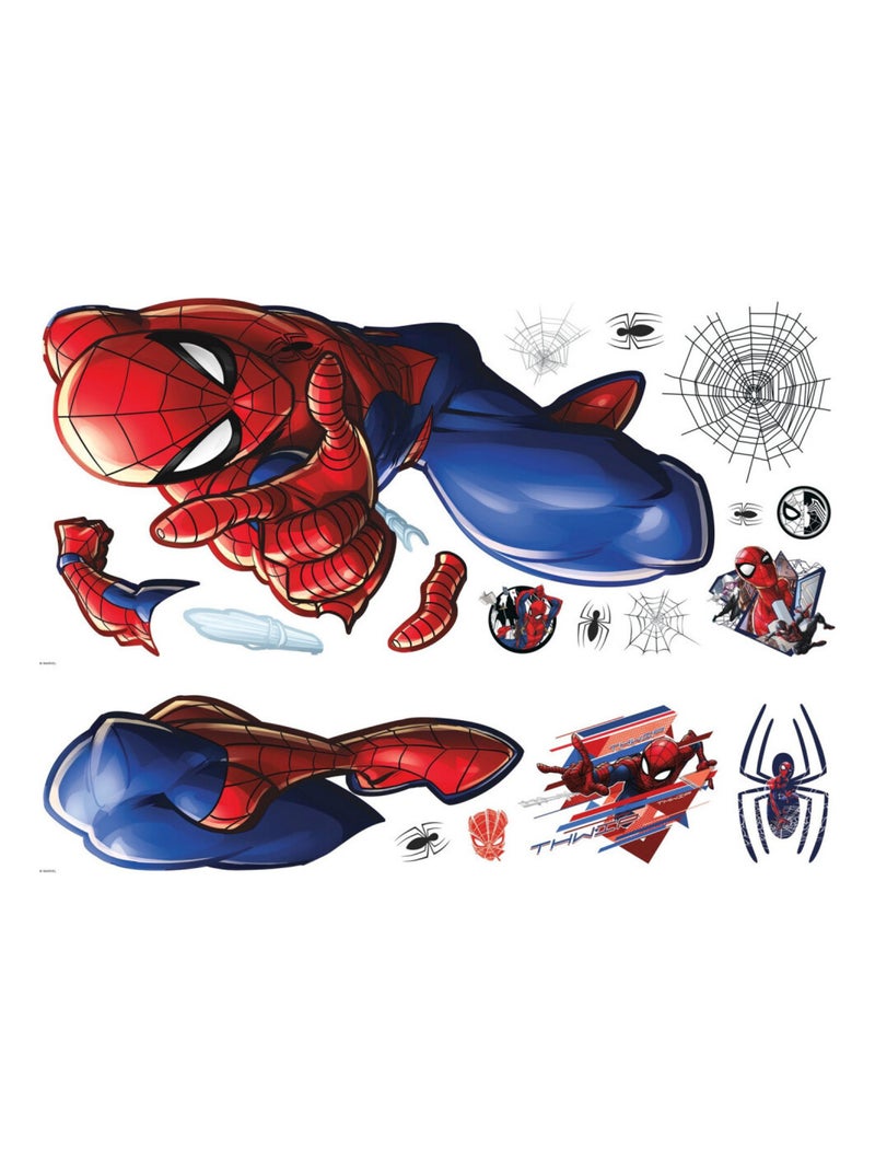 Stickers Géant Spiderman Marvel 70x85 cm Bleu - Kiabi