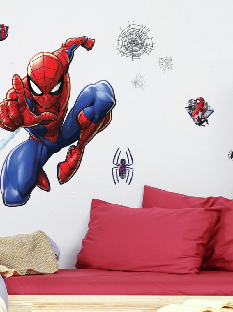 Stickers Géant Spiderman Marvel 70x85 cm Bleu - Kiabi