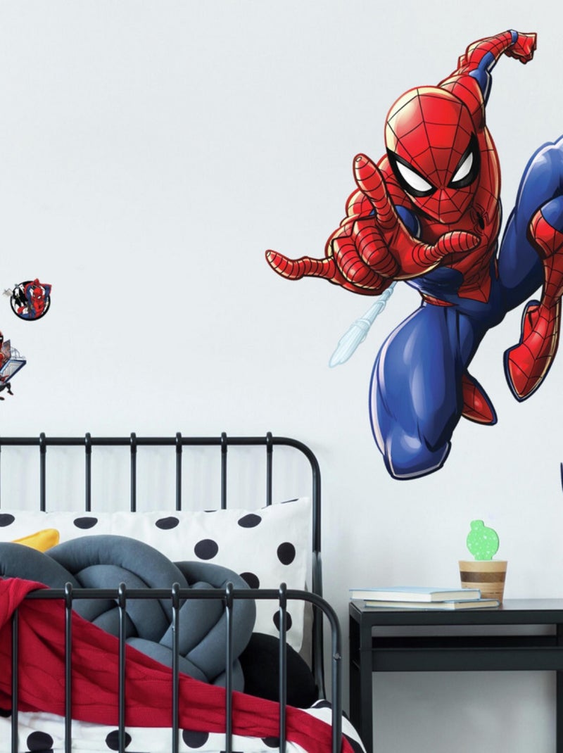 Stickers Géant Spiderman Marvel 70x85 cm Bleu - Kiabi