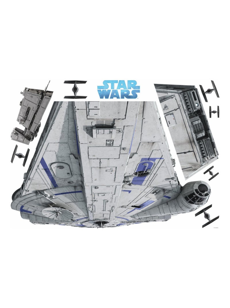 Stickers Géant Star Wars - modèle vaisseau spatial le faucon Millenium Multicolore - Kiabi