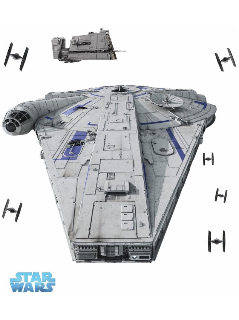 Stickers Géant Star Wars - modèle vaisseau spatial le faucon Millenium Multicolore - Kiabi