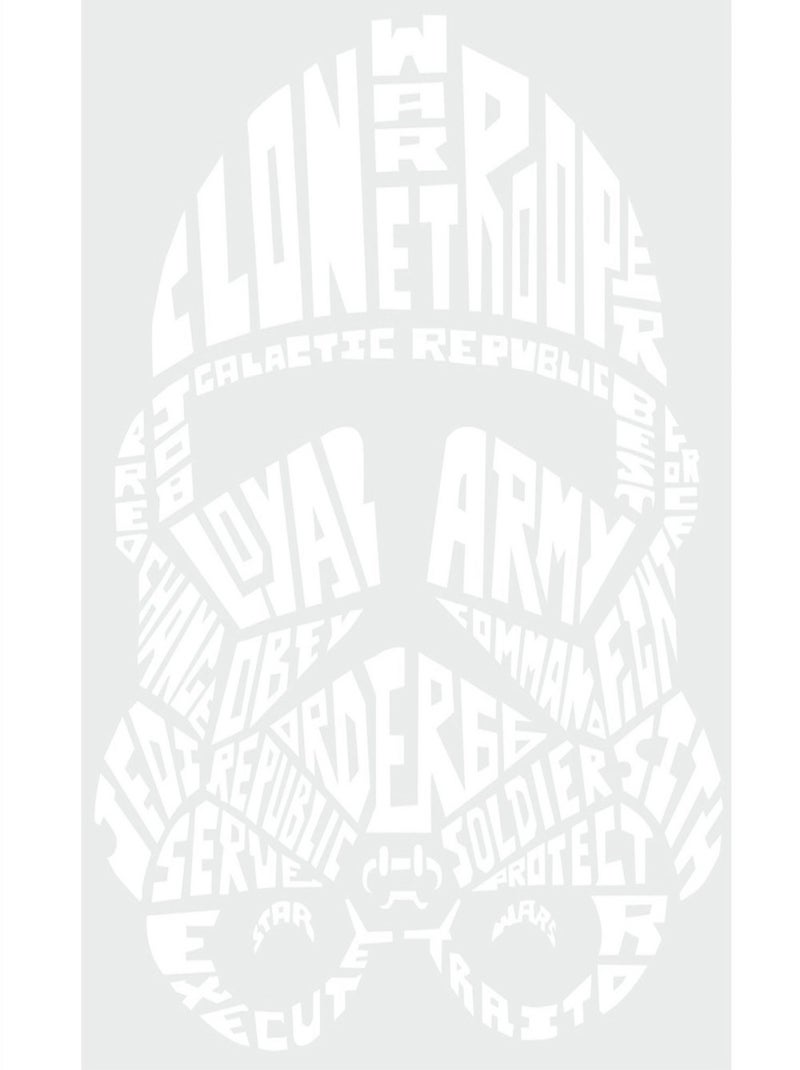 Stickers Géant Stormtrooper Typographique Star Wars Blanc - Kiabi