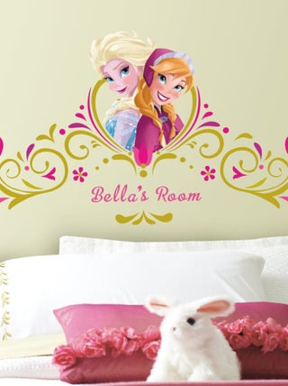 Stickers géant tete de lit personnalisable La Reine des Neiges Disney