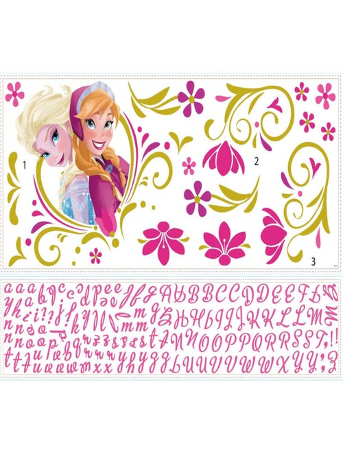 Stickers géant tete de lit personnalisable La Reine des Neiges Disney - Kiabi
