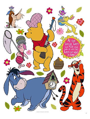 Stickers géant Winnie l'Ourson à la chasse Disney
