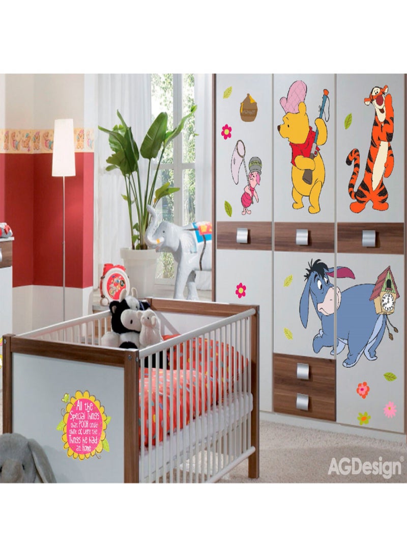 Stickers géant Winnie l'Ourson à la chasse Disney Multicolore - Kiabi