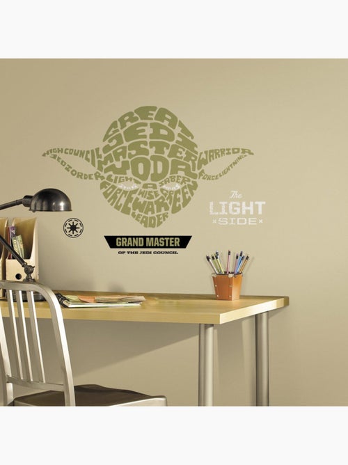 Stickers Géant Yoda Typographique Star Wars - Kiabi