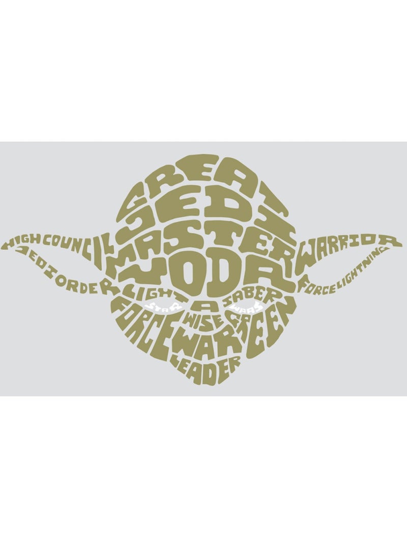 Stickers Géant Yoda Typographique Star Wars Vert - Kiabi
