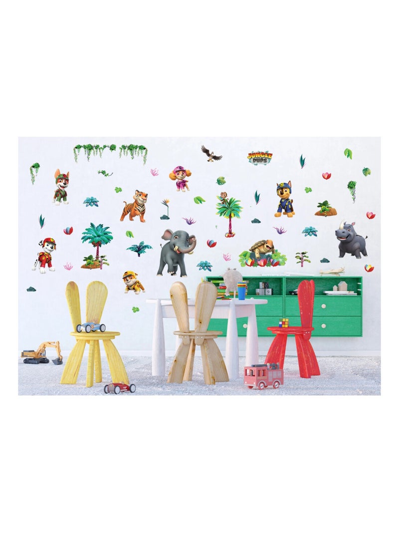 Stickers géants Pat'Patrouille - Jungle Pups  - 65 CM x 85 CM Multicolore - Kiabi