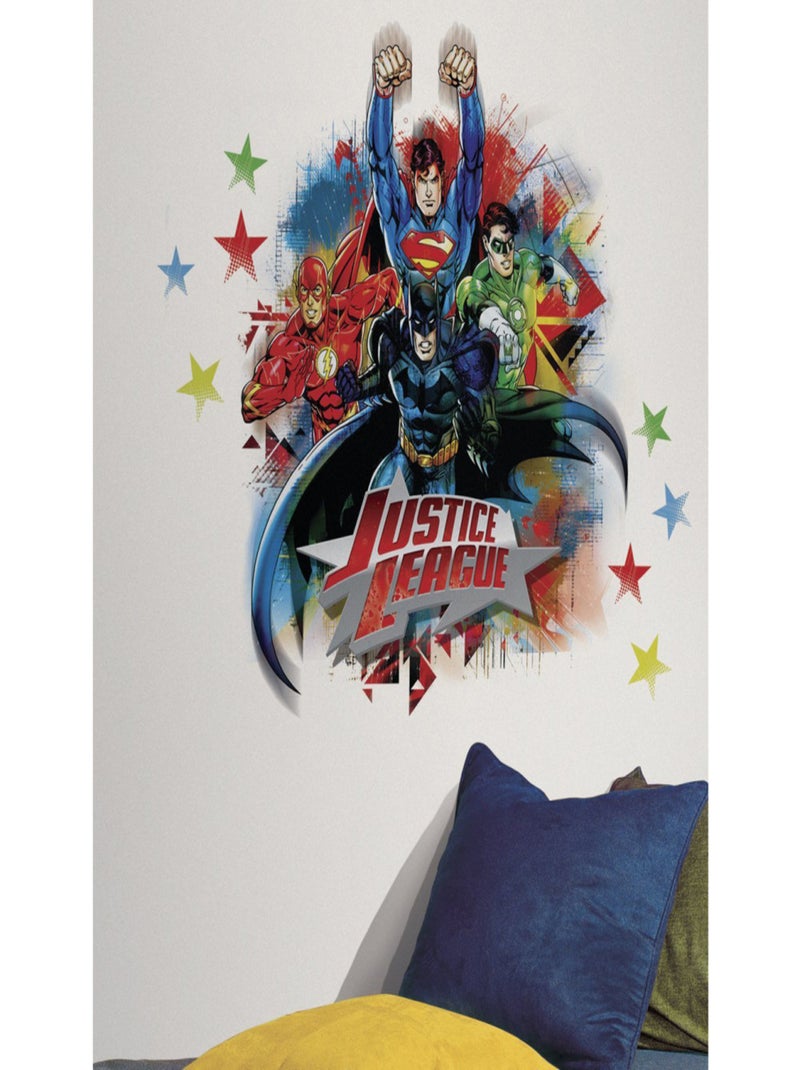 Stickers géants repositionnables Justice League DC Comics 25,4CM X 45,7CM Multicolore - Kiabi