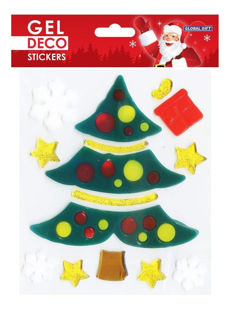 Stickers gel Noël pour fenêtre - Sapin de Noël - Global Gift Vert - Kiabi