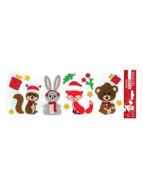 Stickers gel Noël pour fenêtres - Animaux de la forêt - Kiabi
