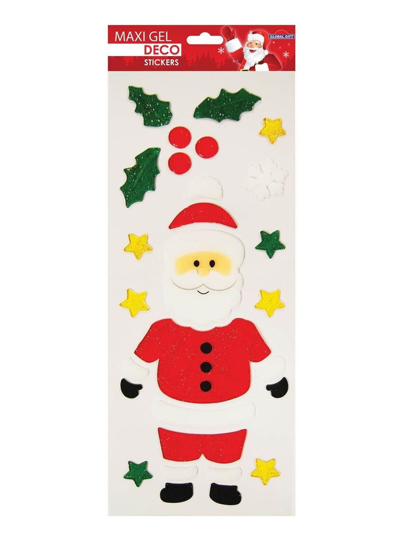Stickers gel Noël pour fenêtres - Père Noël et - Global Gift Multicolore - Kiabi