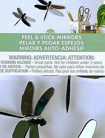 Stickers libellules effet miroir 3D