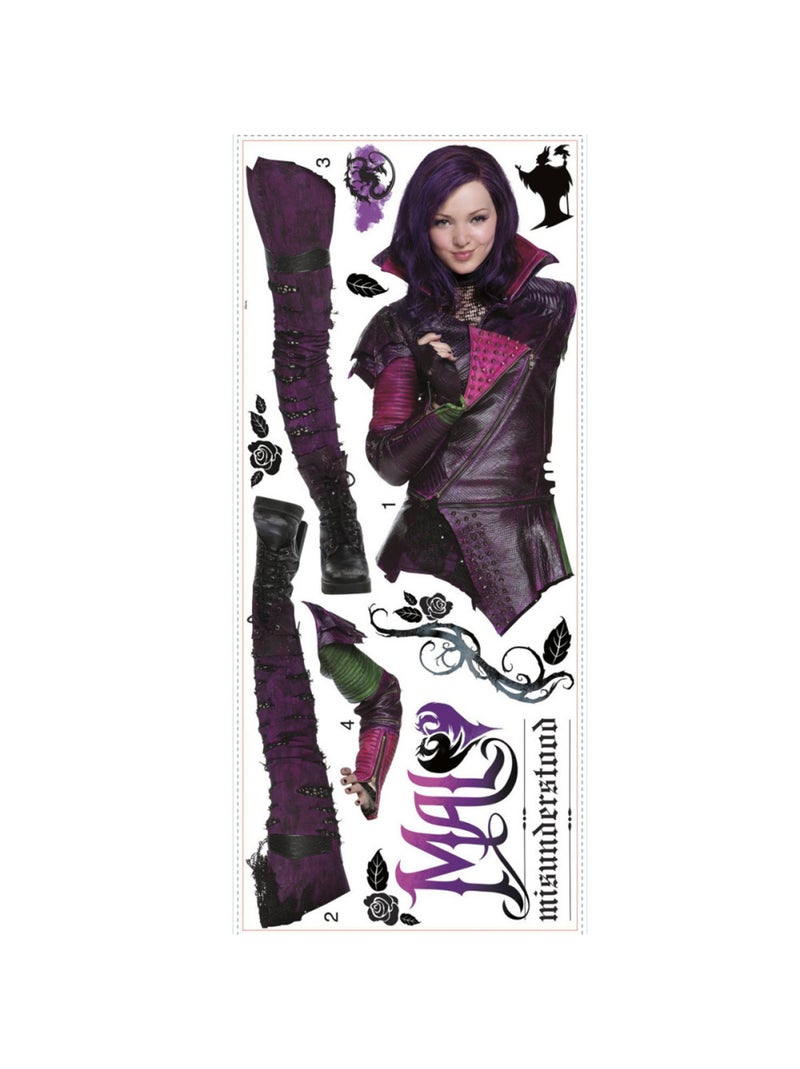 Stickers Mal Les Descendants Disney Rouge - Kiabi