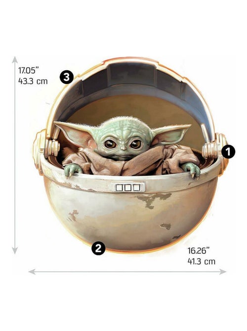 Stickers Mandalorian Bébé Yoda alias Grogu dans son berceau volant - Kiabi