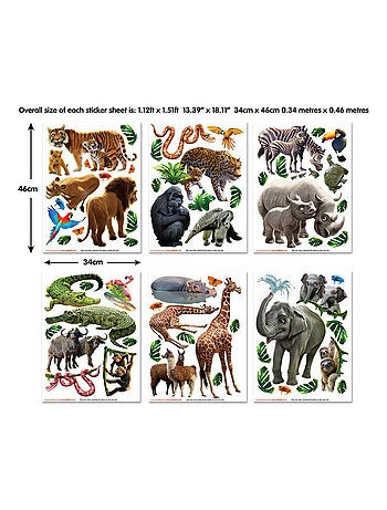 Stickers monde de la jungle Walltastic