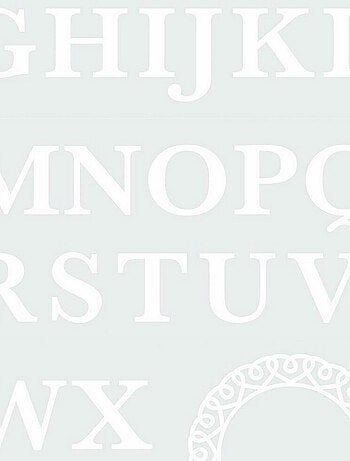 Stickers monogramme Majuscule et cercle décoratif blanc