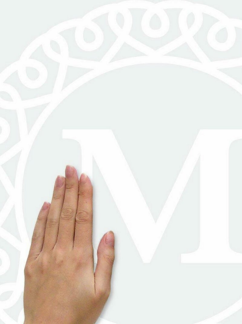Stickers monogramme Majuscule et cercle décoratif blanc Blanc - Kiabi