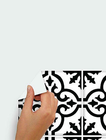 Stickers mosaïque blanc et noir