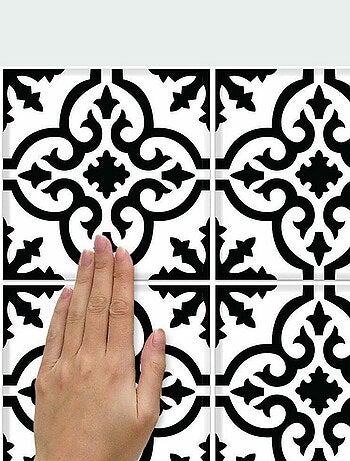 Stickers mosaïque blanc et noir
